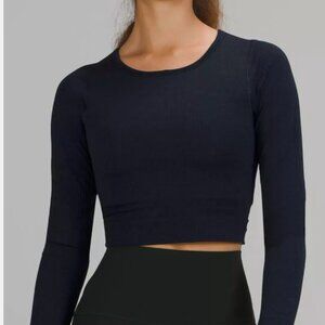 Lululemon Ebb to Street Navy Crop Long Sleeve